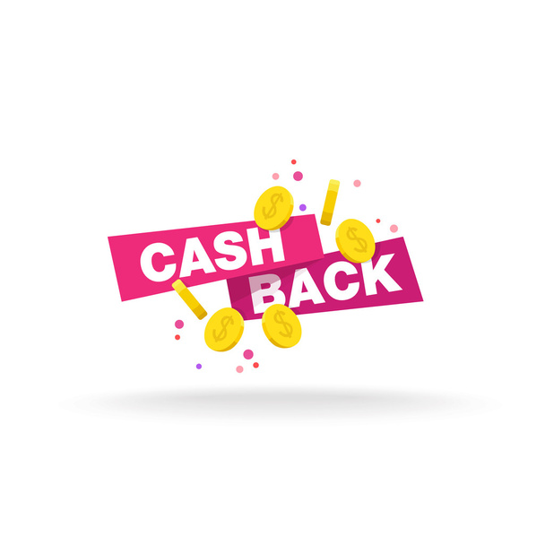 Ізольовані наклейки, етикетки, емблема Cash Back
 - Вектор, зображення