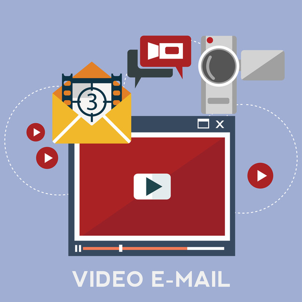 Video-E-Mail-Symbole - Vektor, Bild
