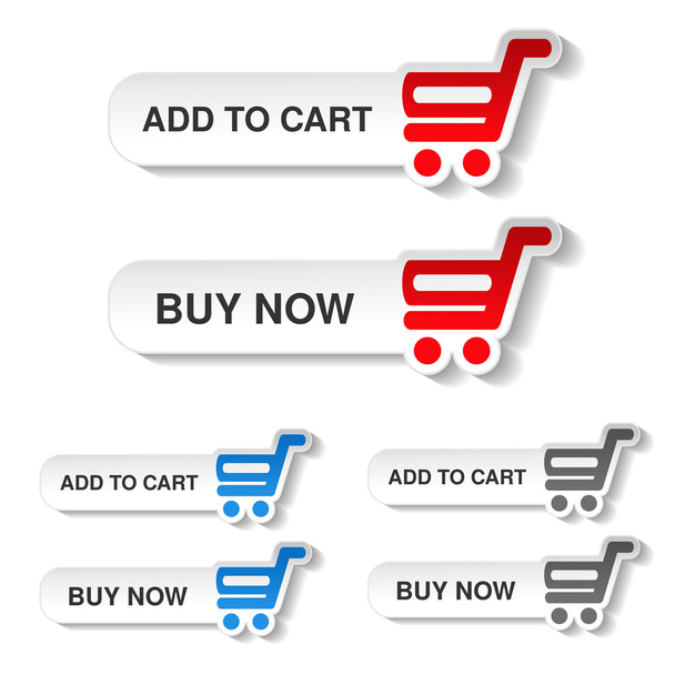 buttons with shopping carts - Vetor, Imagem