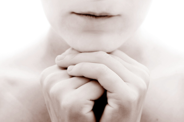 close up of praying woman - Photo, Image