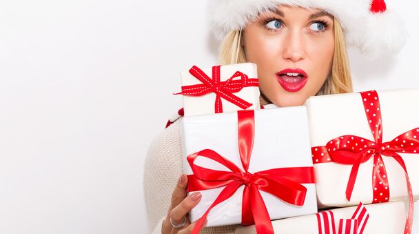 woman with Christmas gifts  - 写真・画像