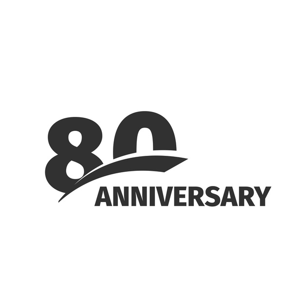 Απομονωμένο αφηρημένο μαύρο 80 α επετειακό λογότυπο σε λευκό φόντο. 80 αριθμός λογοτύπων. 80 χρόνια εικόνα εορτασμού του εορτάζων. Έμβλημα όγδοων γενεθλίων. Εικονογράφηση Επετειακού διανύσματος. - Διάνυσμα, εικόνα