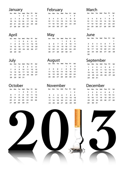 Quit smoking calendar 2013 - Vector, Image