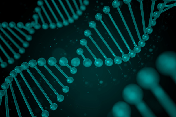 DNA strand on black background, DNA helix - Photo, Image