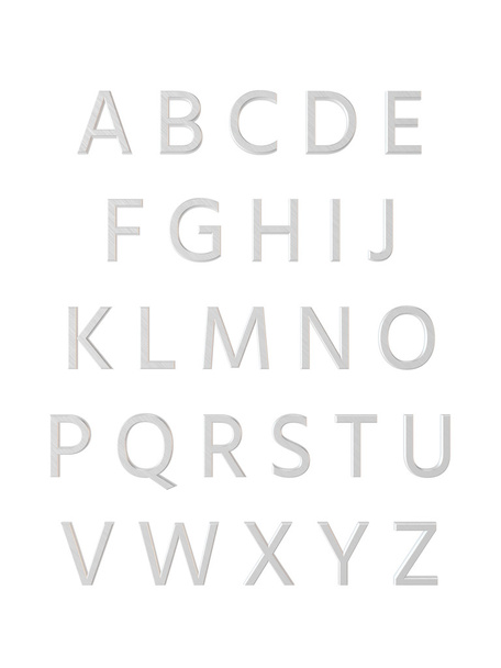 Metal alphabet. 3D rendering - Photo, image