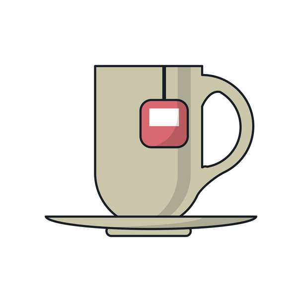 Tea cup ital design - Vektor, kép