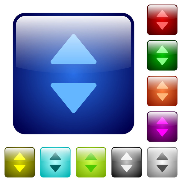 Color vertical control arrows square buttons - Διάνυσμα, εικόνα