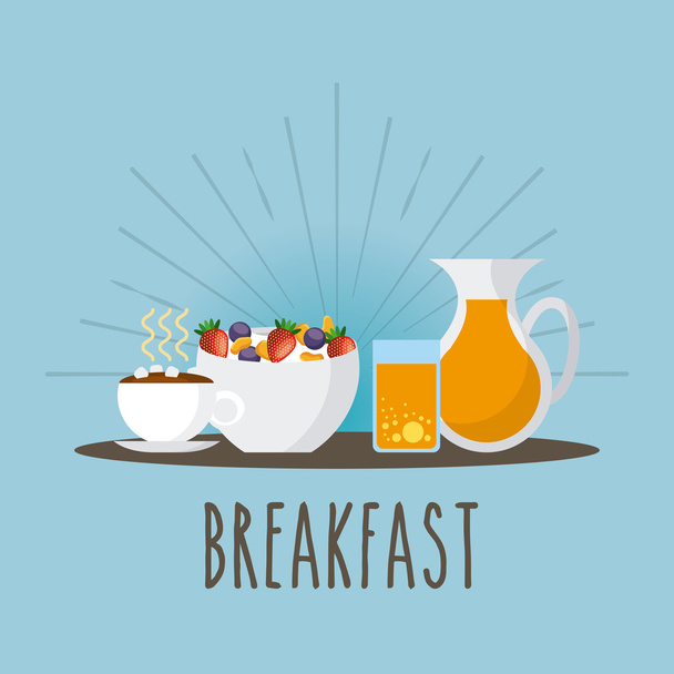 delicious and nutritive breakfast icon - Vector, Image