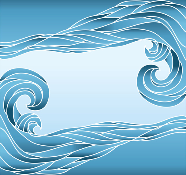 Abstract waves.Vector blue background - Vector, Image