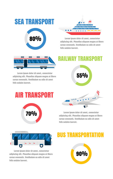 Transport infographic vector set. - Vektor, obrázek