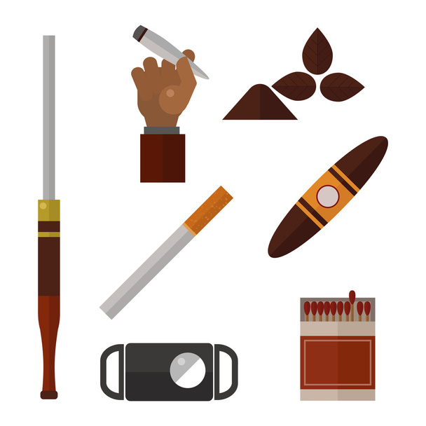 Smoking silhouette vector icons collection - Vector, Image