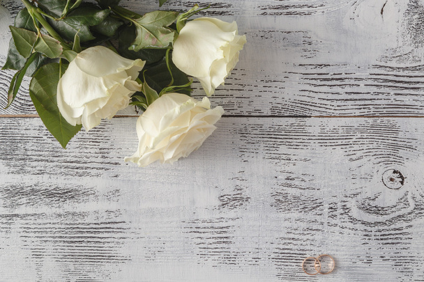 Wedding background with roses - Φωτογραφία, εικόνα