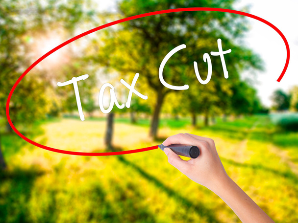 Снижение налогов с помощью маркера на прозрачной доске
  - Фото, изображение