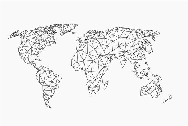 Vektorkarte der Welt. graue Abbildung auf weißem Hintergrund. - Vektor, Bild