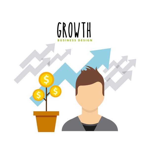 Fondos de crecimiento empresarial iconos planos
 - Vector, imagen