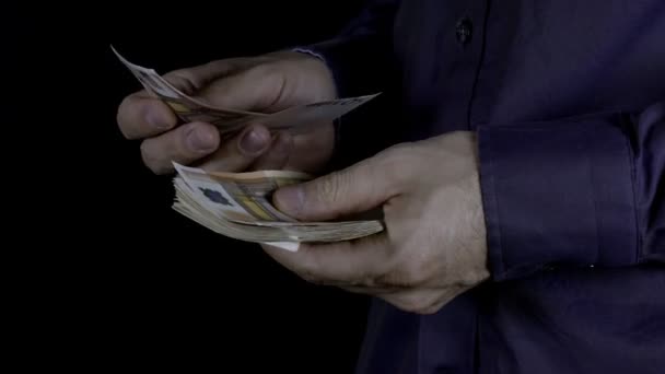 Man counts money in hands - Filmmaterial, Video