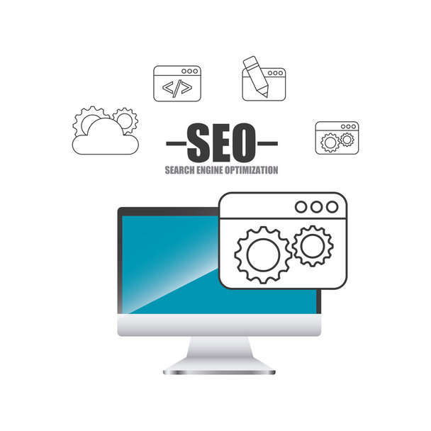 search engine optimization icons - Vector, Image