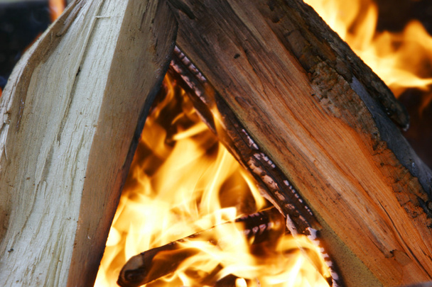 bois brûlant dans la cheminée
 - Photo, image