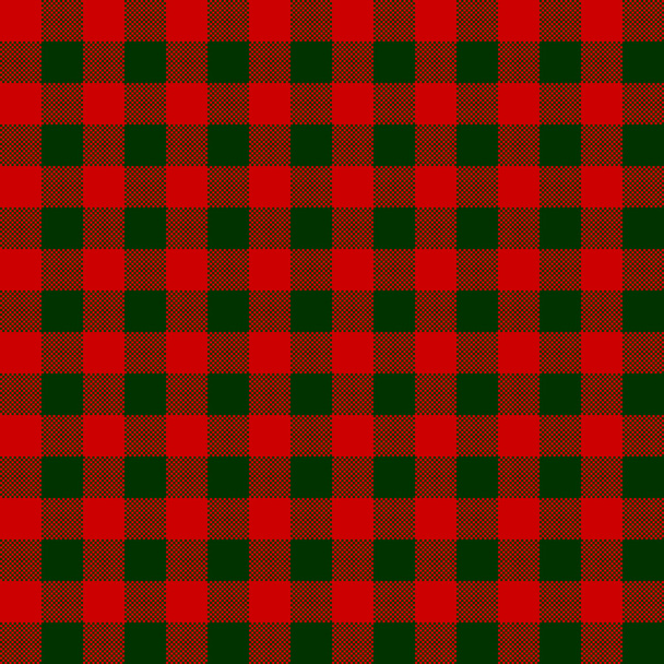 Red green check textile seamless pattern - ベクター画像