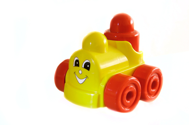train jouet heureux sur blanc
 - Photo, image