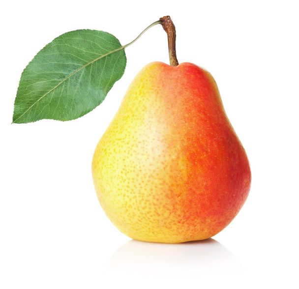Ripe yellow pear on white background - Photo, Image