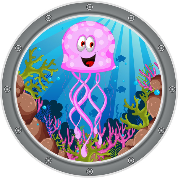 ostra meduza kreskówka - Zdjęcie, obraz