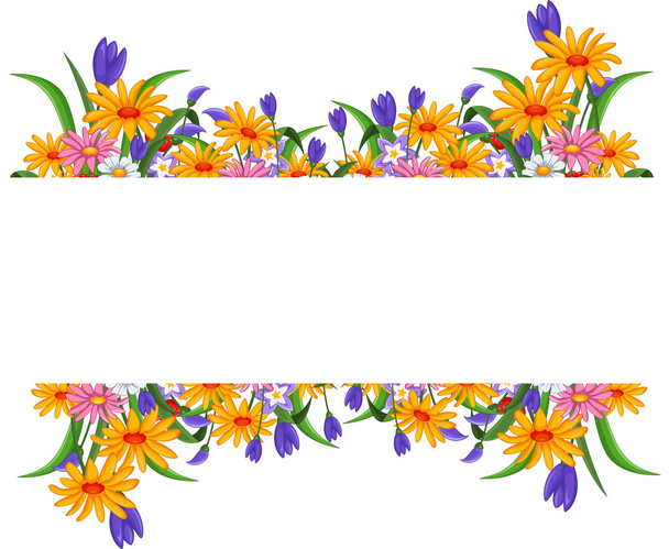 banner with flowers frame - Foto, imagen