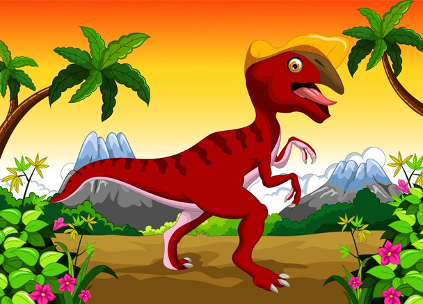 Dinosaurio Parasaurolophus dibujos animados para su diseño
 - Foto, imagen