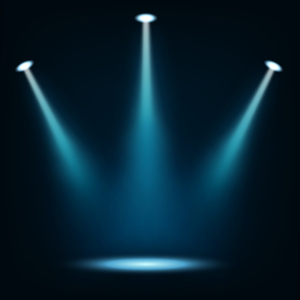 Blue spotlights shining - Вектор, зображення