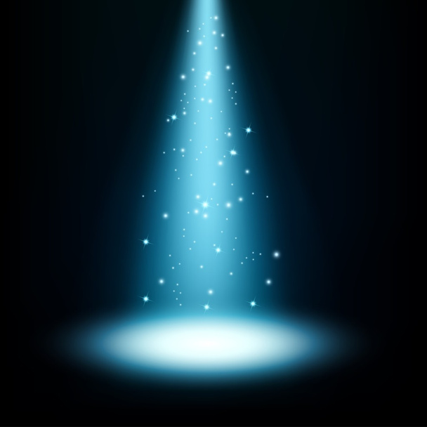 振りかけると輝くブルーのスポット ライト - ベクター画像