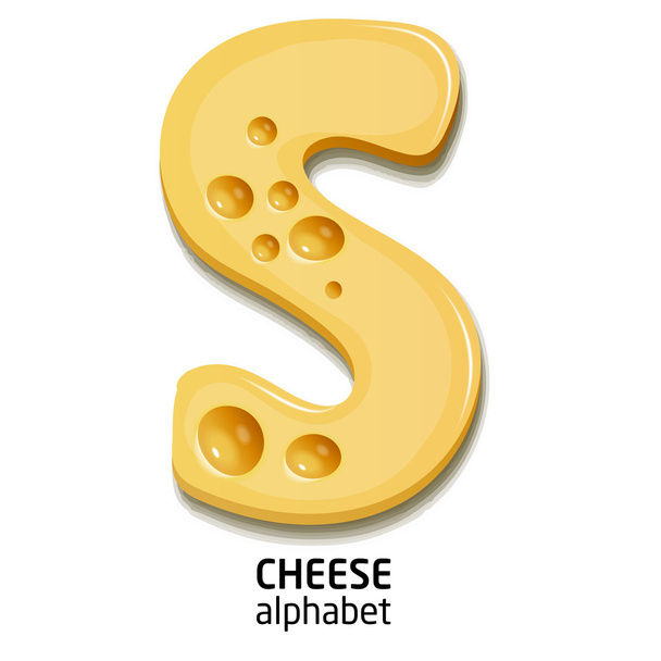 vector cheese alphabet letter - Вектор,изображение