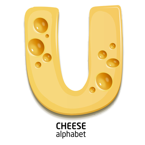 vector cheese alphabet letter - Vektör, Görsel