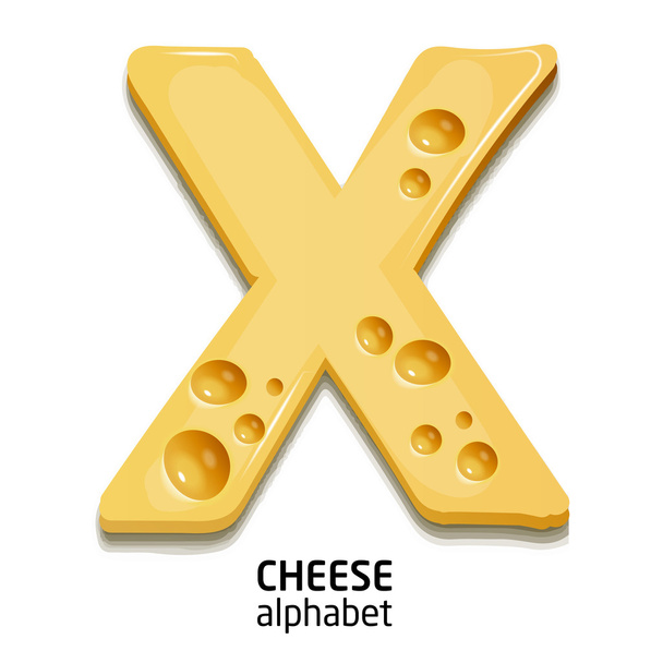 vector cheese alphabet letter - Vector, Image