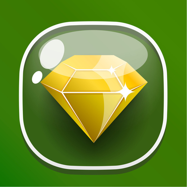 Üveg gomb gyémánt játék interface - Vektor, kép