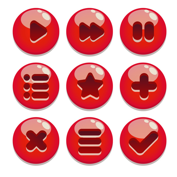 a set of buttons for gaming interfaces - Vector, Imagen