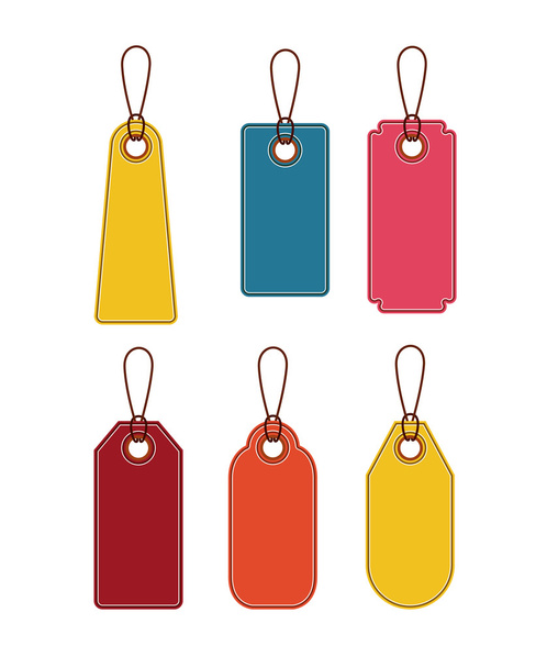 Isolated set of hanging tags - Vector, imagen