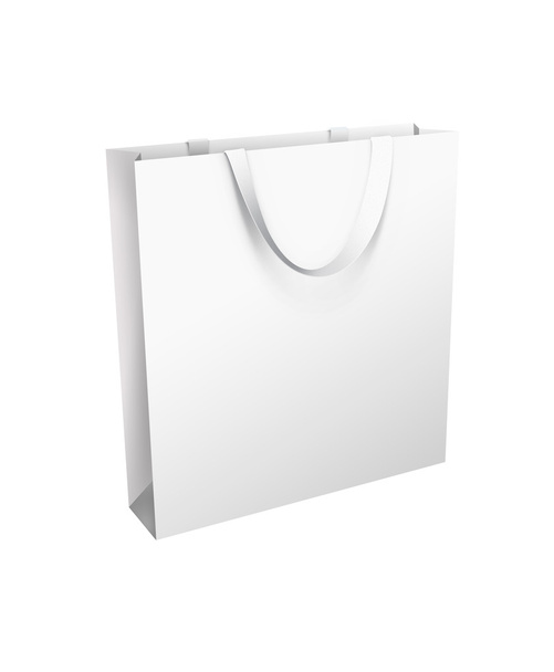 Izolované bílá nákupní taška s bílou rukojetí - Fotografie, Obrázek