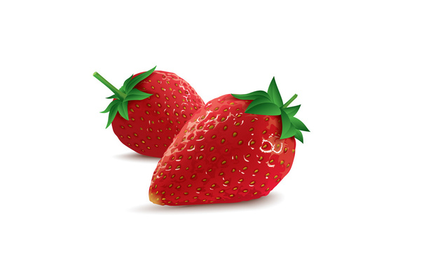Isolated vector strawberries - Vektör, Görsel