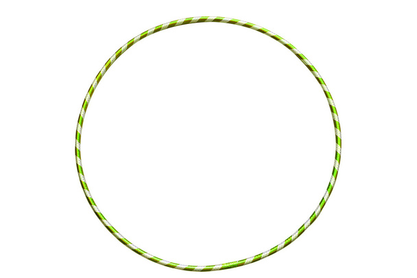  Hula Hoop verde chiaro con argento isolato su sfondo bianco
. - Foto, immagini