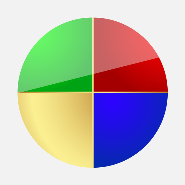 Equal Section Pie Chart - Vector, Imagen
