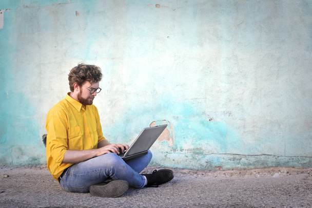 man with a laptop - Photo, Image