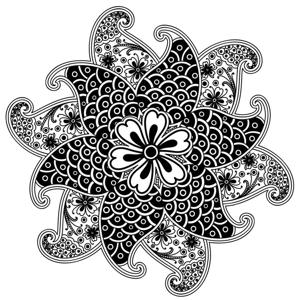 Retro Paisley Henna Art - Vector, Image