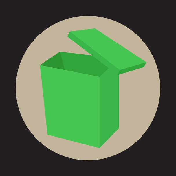 Caja de regalo abierta verde
 - Vector, Imagen