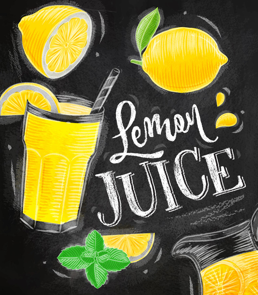 Cartaz de suco de limão giz
 - Vetor, Imagem