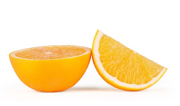 Two Slices of Orange Isolated on White Background - Fotó, kép