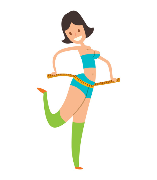 Beauty fitness girl weight loss - Vector, Image