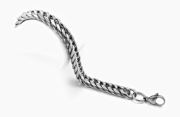 Zilveren armband - roestvrij staal - Foto, afbeelding