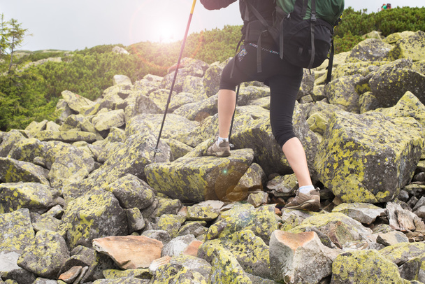 Woman hiking in mountains - Photo, image