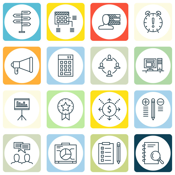 Set Of Project Management Icons On Investment, Best Solution, Statistics And More. Premium Quality EPS10 Vector Illustration For Mobile, App, UI Design. - ベクター画像