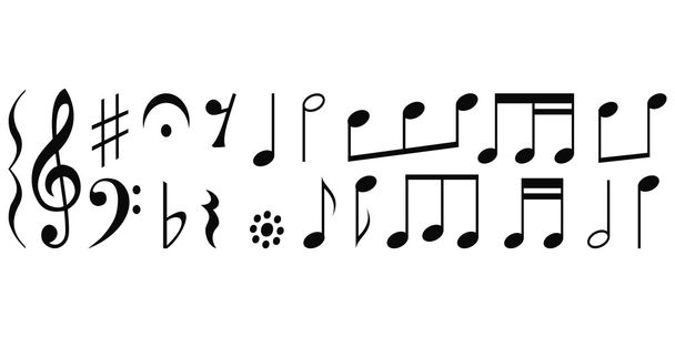 Set Notas y anotaciones musicales
 - Vector, imagen